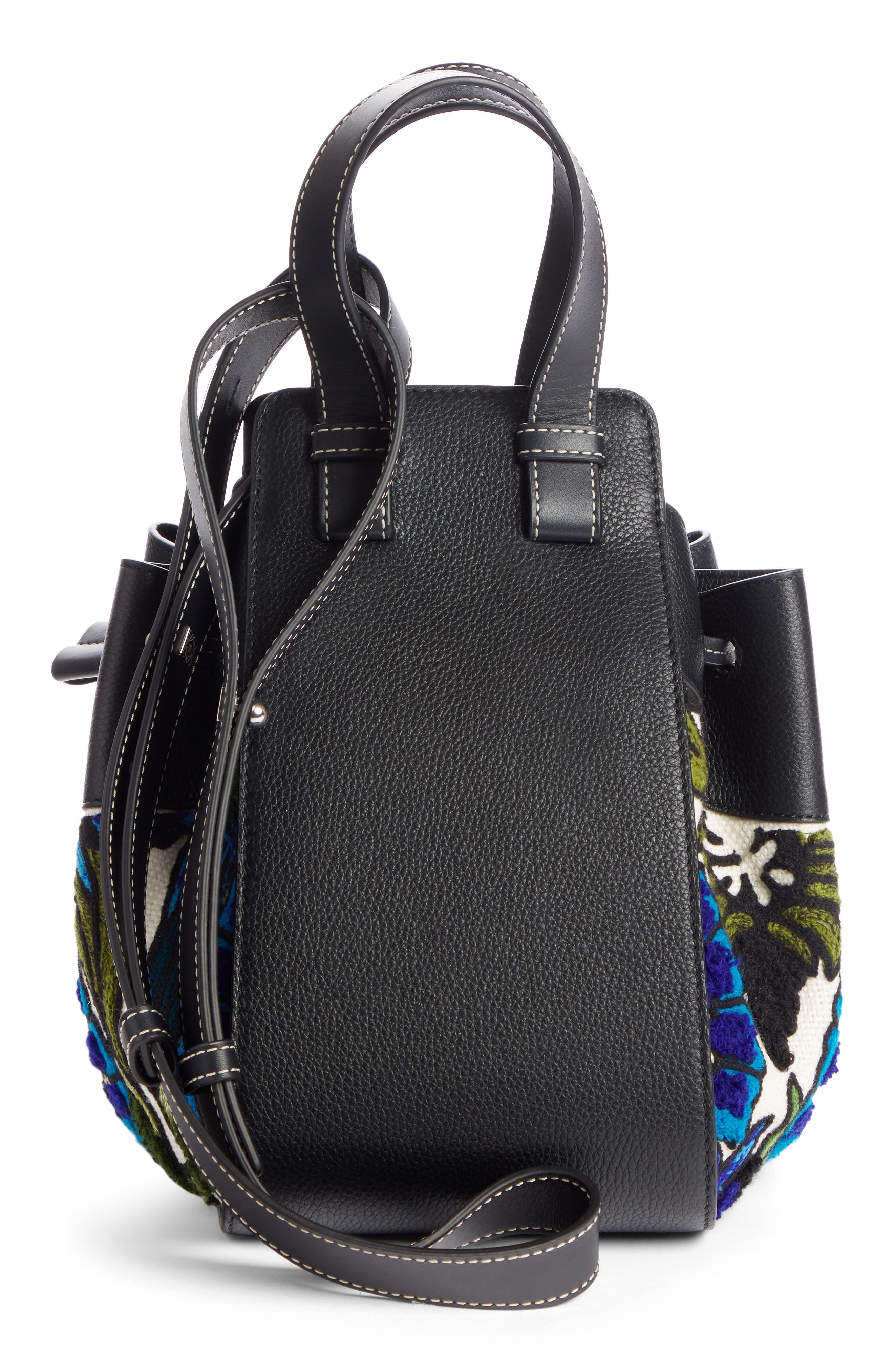 Loewe Small Hammock Floral Leather Hobo Bag, Alternate, color, 