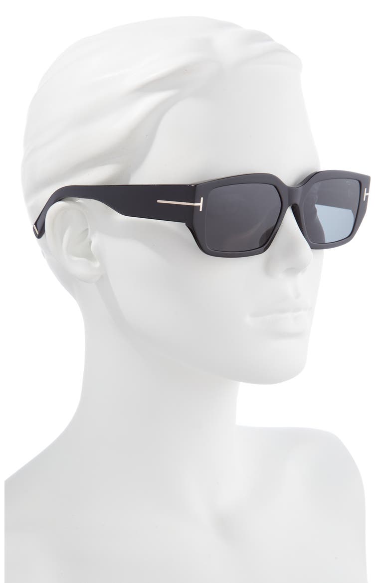 Silvano 56mm Square Sunglasses, Alternate, color, SHINY BLACK / SMOKE LENSES