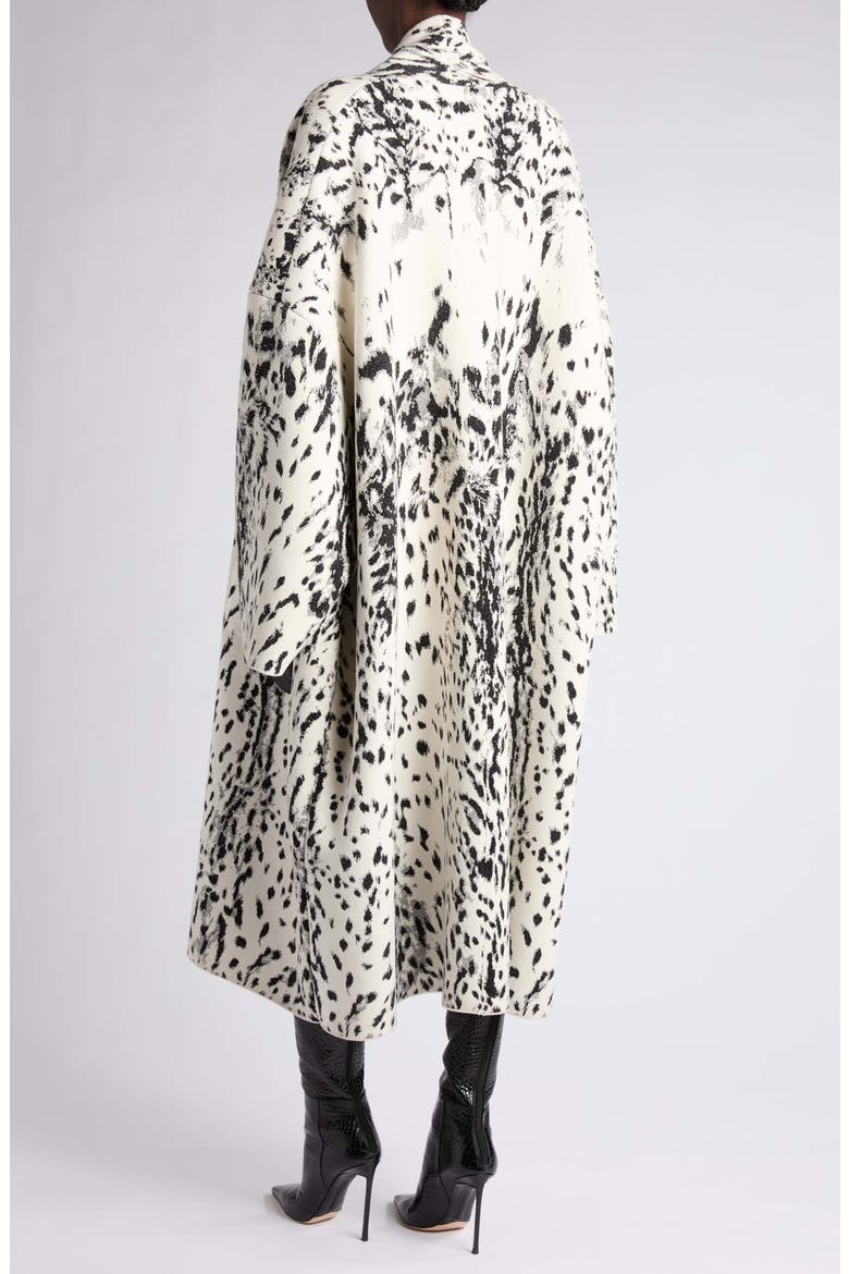 Lynx Jacquard Velvet Oversize Sculptural Coat, Alternate, color, WHITE/ BLACK