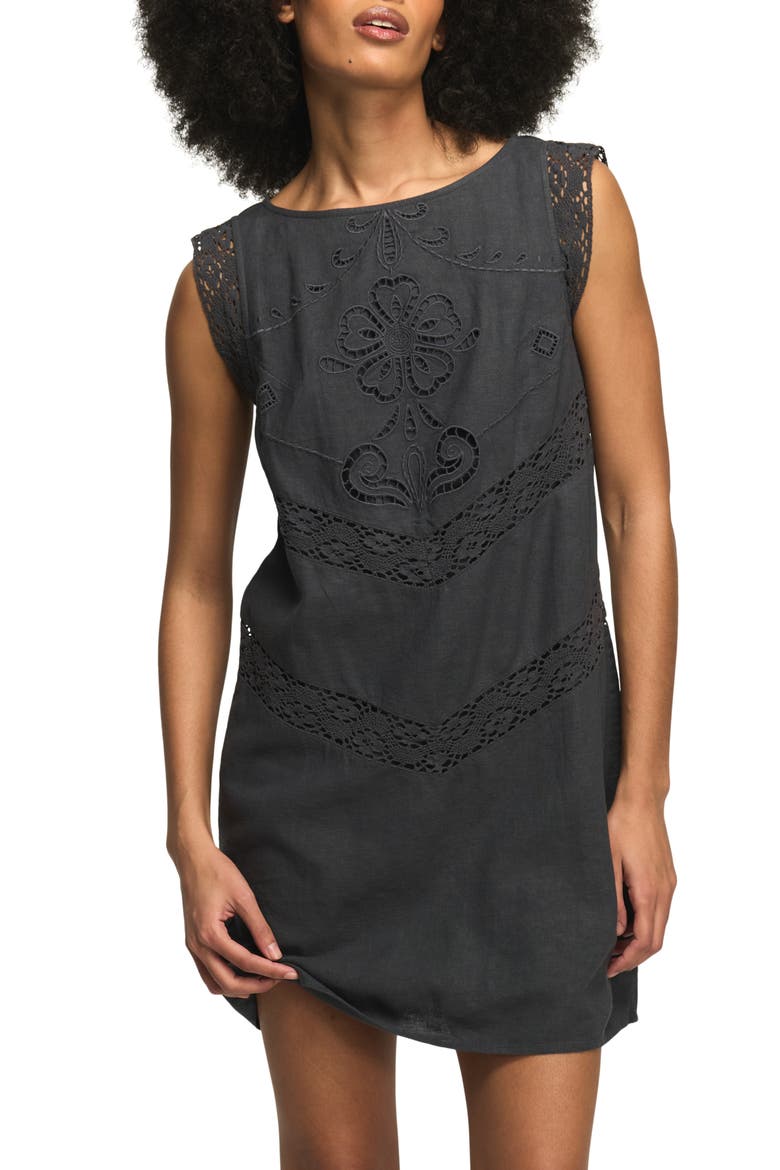 Schiffli Linen Blend Shift Dress, Alternate, color, OMBRE BLUE