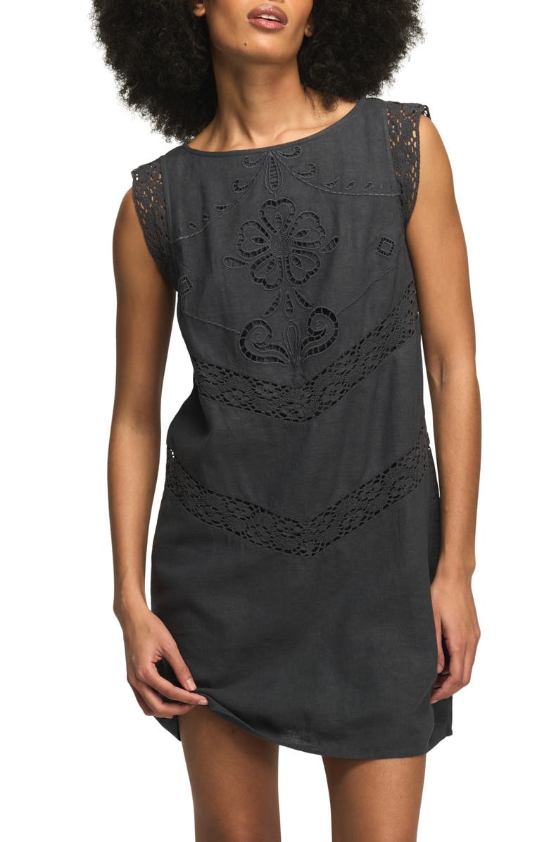 Lucky Brand Schiffli Linen Blend Shift Dress, Alternate, color, Ombre Blue
