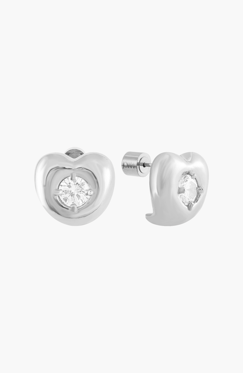 Joiana Jewelry Lila Bubble Hearts Earrings, Main, color, White Silver