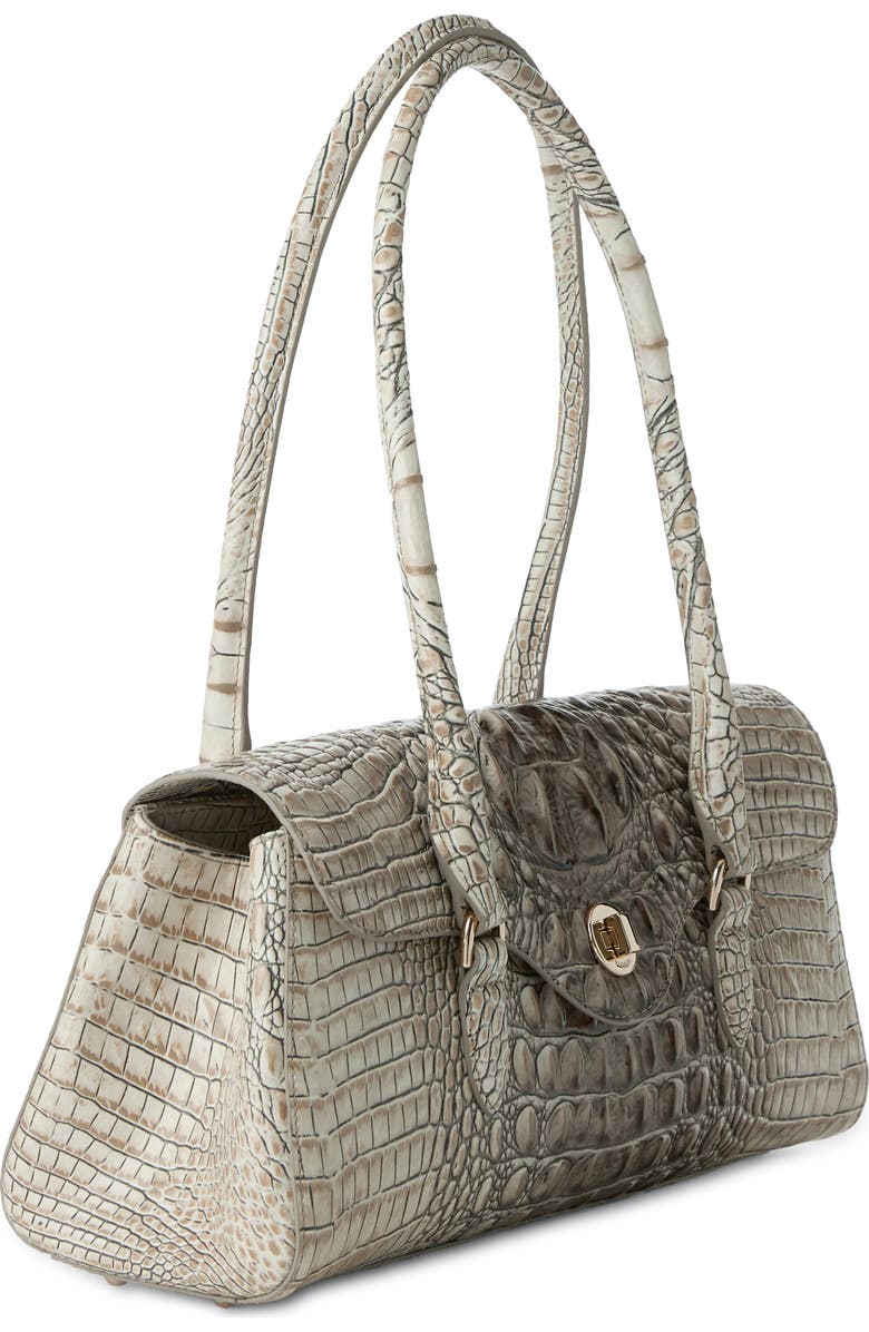 Brahmin Dayan Croc Embossed Leather Satchel, Alternate, color,