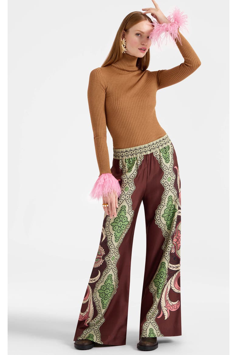 Palazzo Pants Portal Placée Testa Di Moro, Main, color, Testa di M