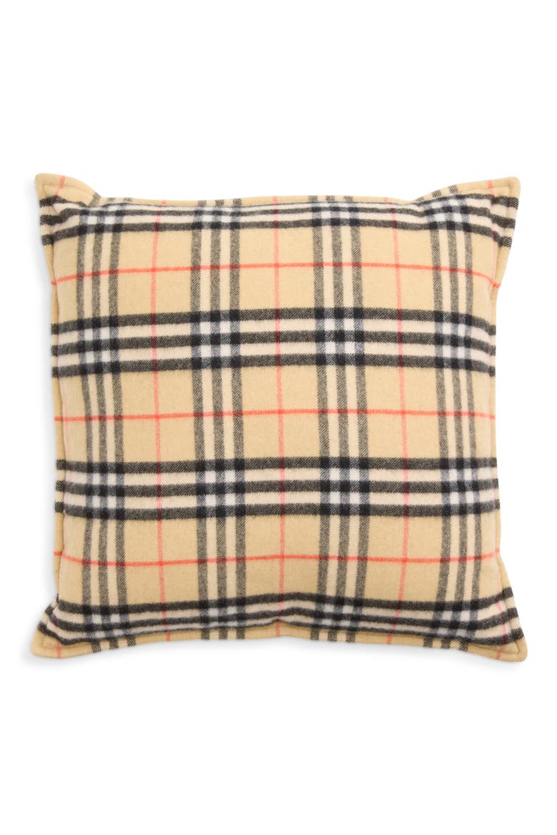 Check Cashmere Cushion, Main, color, SAND IP CHECK