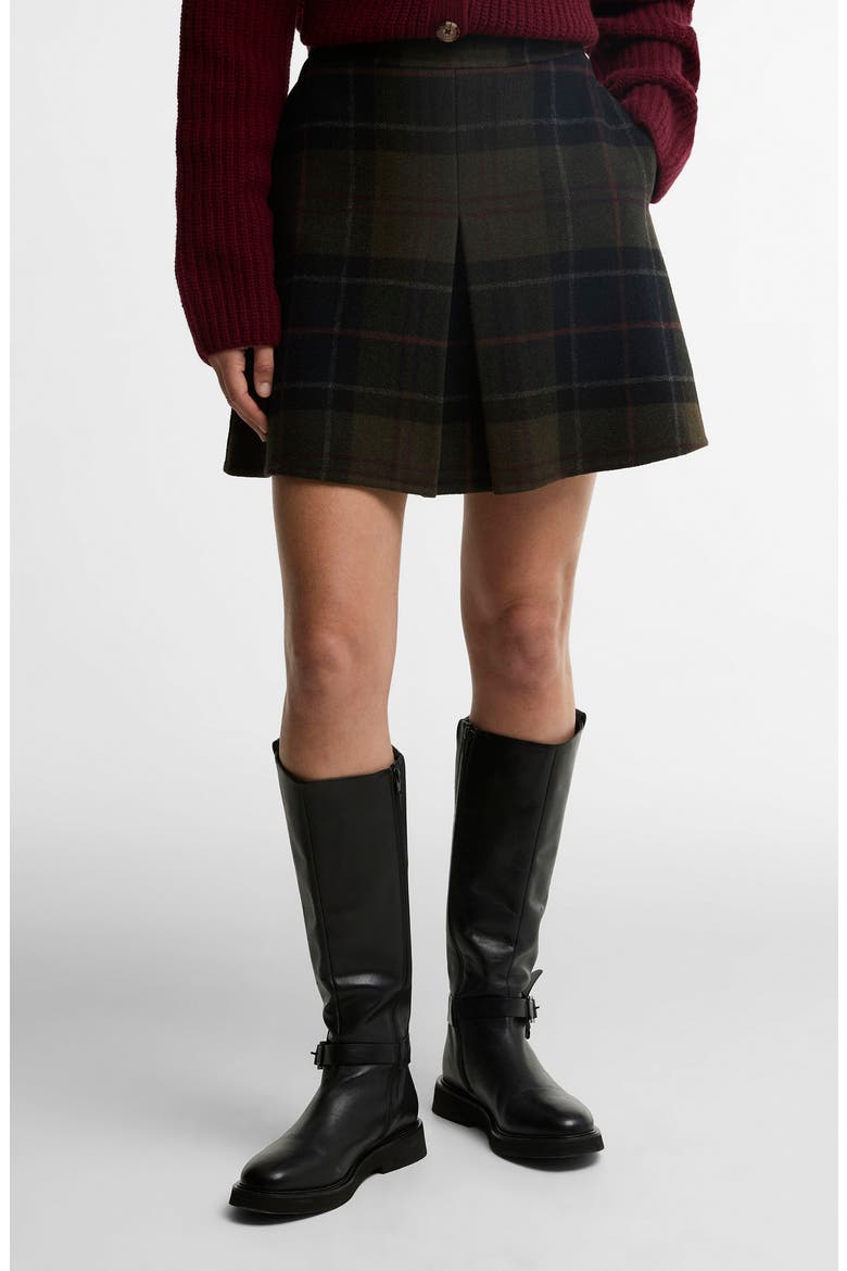 Marlow Pleated Wool Blend Miniskirt, Main, color, SHADOW CLASSIC TARTAN