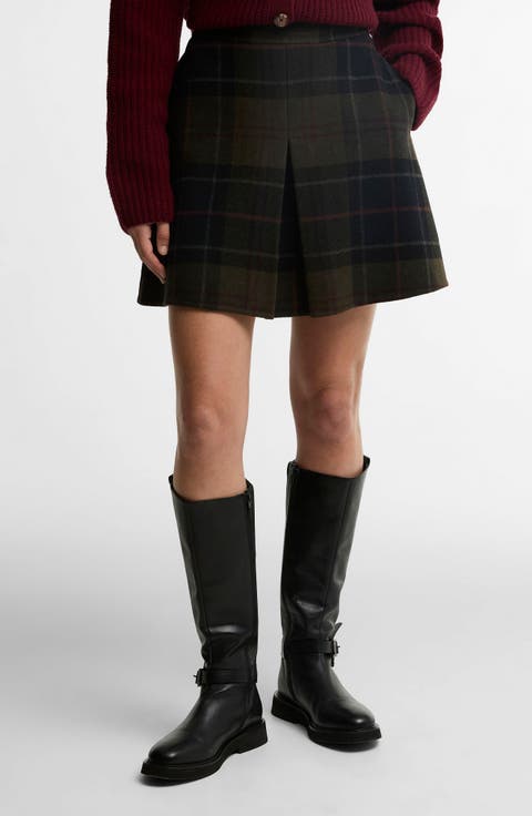 Marlow Pleated Wool Blend Miniskirt