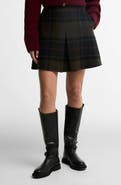 Barbour Marlow Pleated Wool Blend Miniskirt