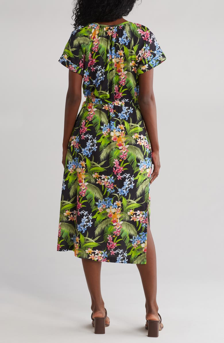 Tommy Bahama Breezy Blooms Tie Waist Midi Dress, Alternate, color, 