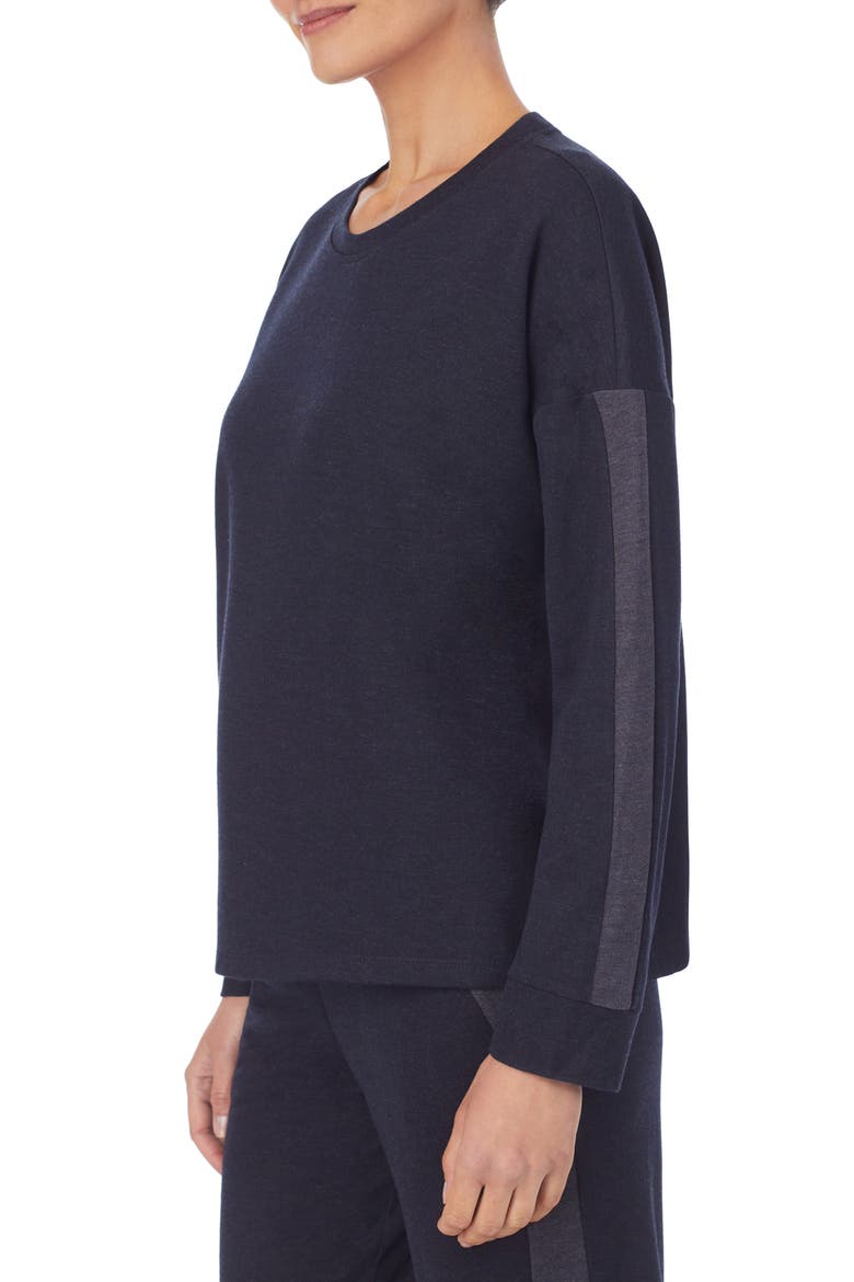 Refinery 29 Long Sleeve Pajama Top, Alternate, color, BLACK