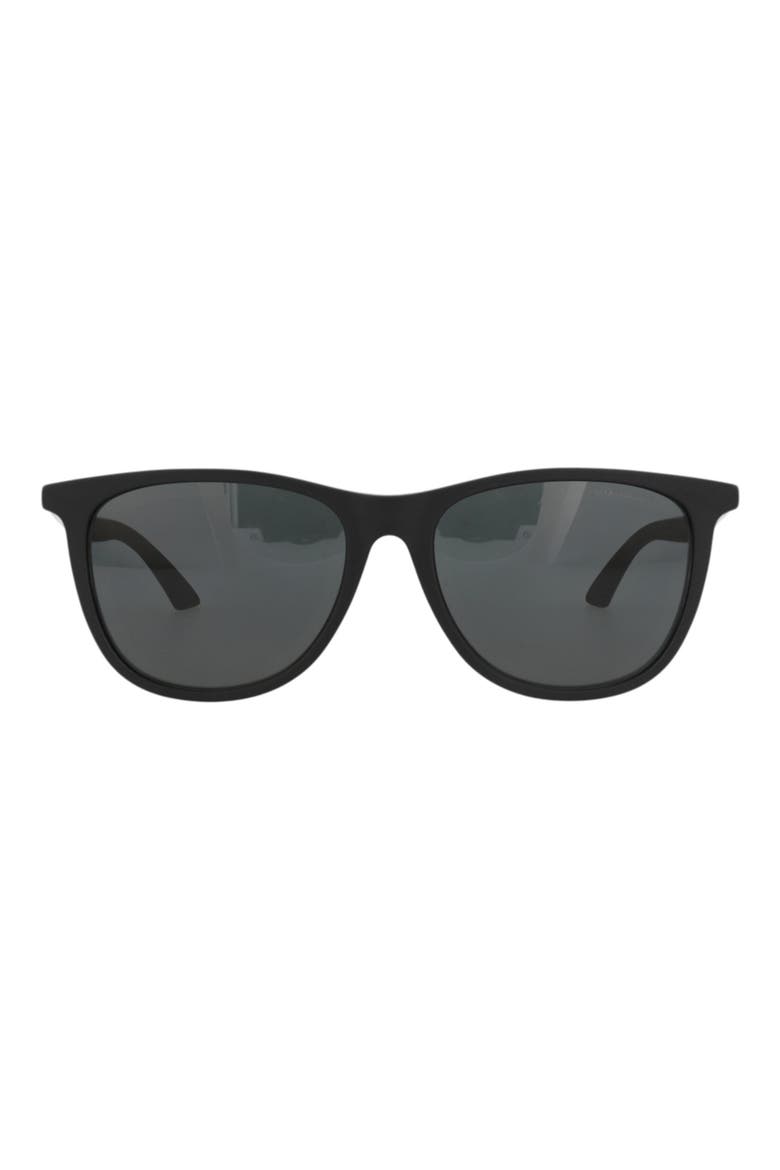 56mm Square Sunglasses, Main, color, BLACK SMOKE