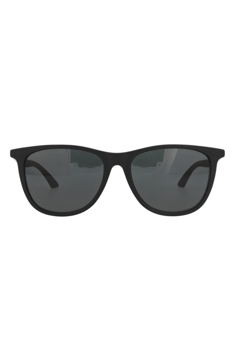 Montblanc 56mm Square Sunglasses, Main, color, Black Smoke