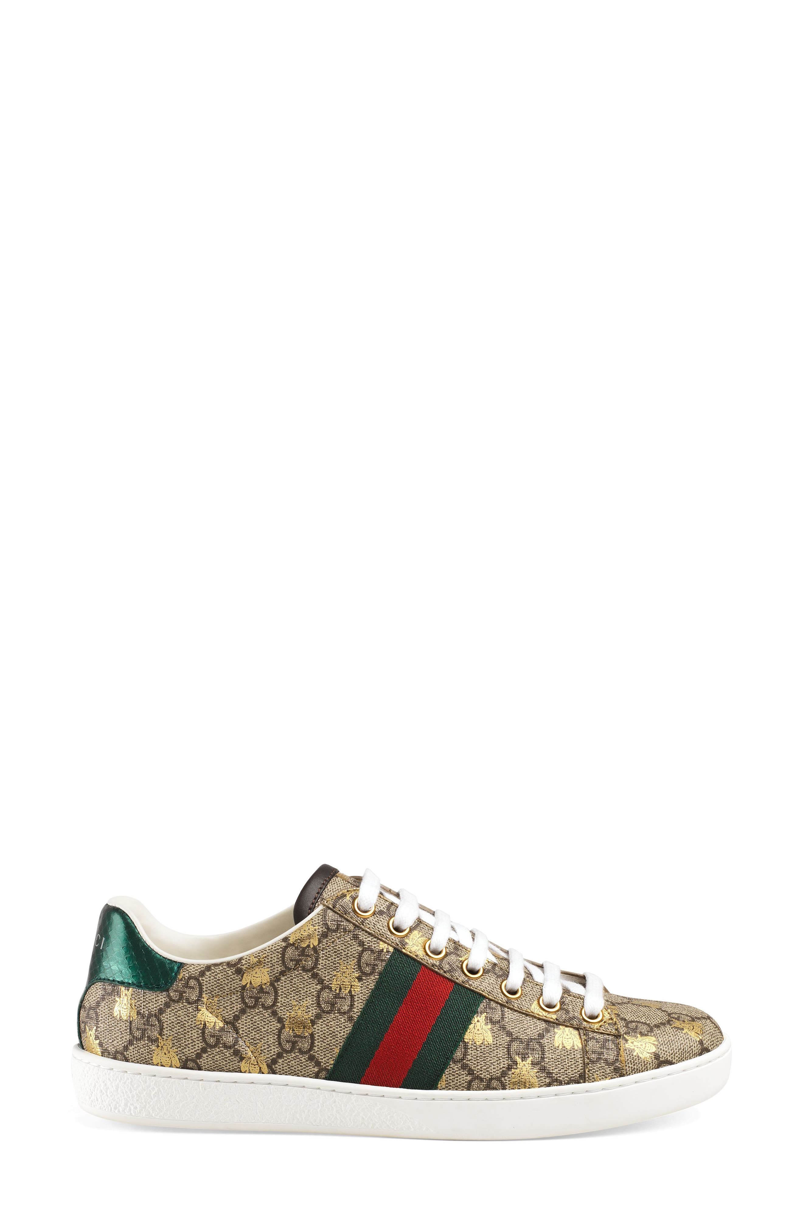 Gucci New Ace Bee GG Supreme Sneaker, Alternate, color, 