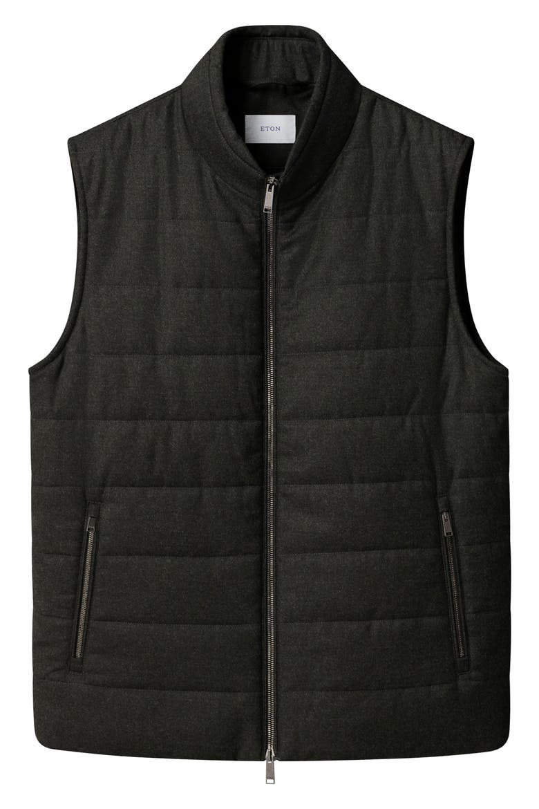 Padded Wool Vest, Alternate, color, MEDIUM GREEN