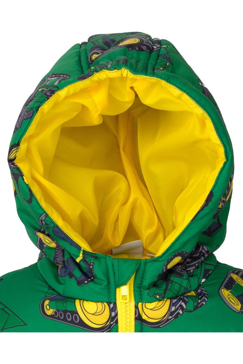 Quilted Hooded Puffer Jacket, Alternate, color, Tractor Green Print