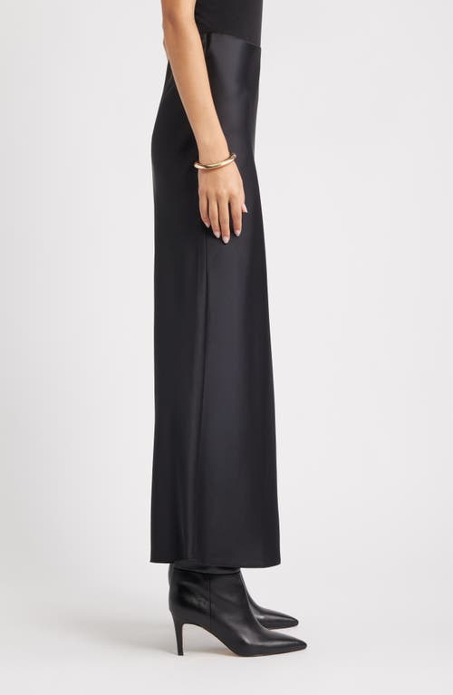 Open Edit Satin Midi Skirt In Black