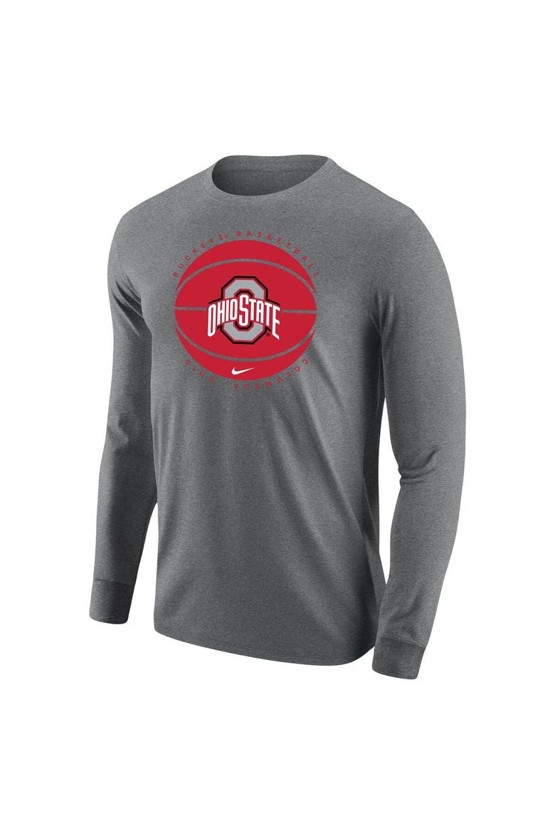 Men's Nike Gray Ohio State Buckeyes Basketball Long Sleeve T-Shirt, Alternate, color, Gray