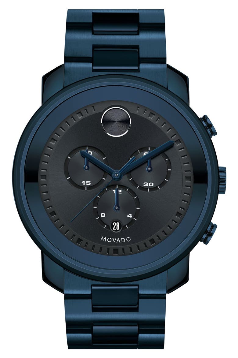 'Bold' Chronograph Bracelet Watch, 44mm, Main, color, BLUE