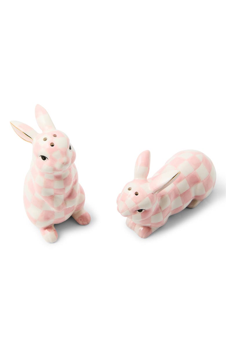 MACKENZIE CHILDS Rosy Check Bunny Salt & Pepper Shaker Set, Alternate, color, Pink