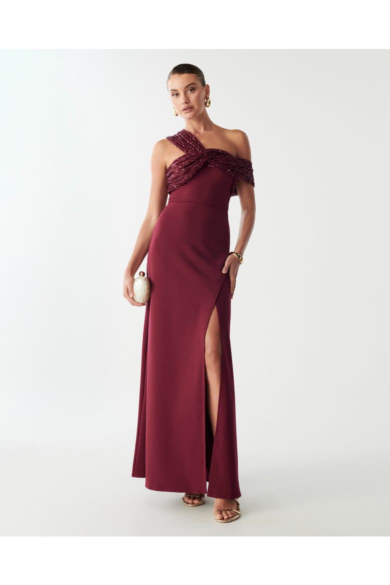 Trisha Maxi Dress, Main, color, Burgundy
