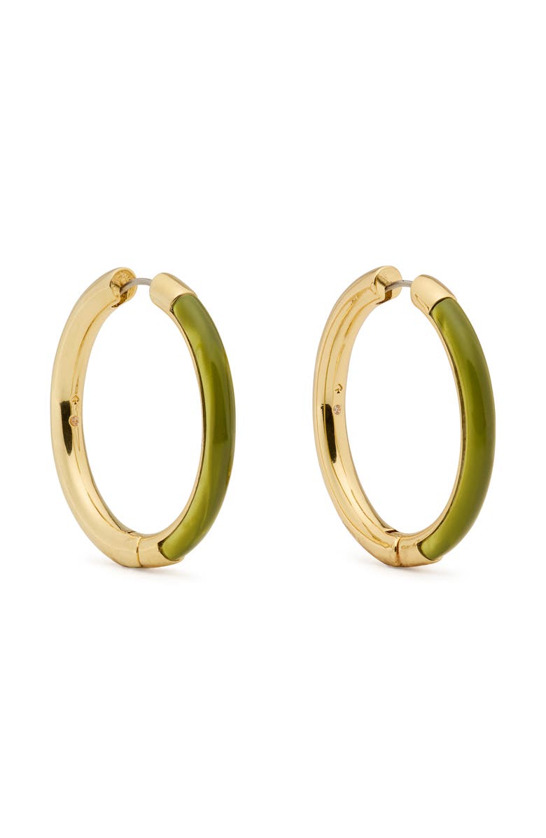Kate Spade New York interlock hoop earrings, Main, color, Light Green