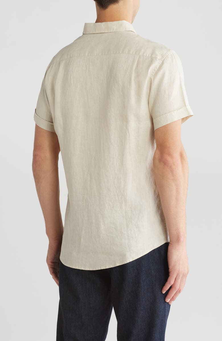 Rodd & Gunn Grey Lynn Linen Short Sleeve Button-Up Shirt, Alternate, color, Bone