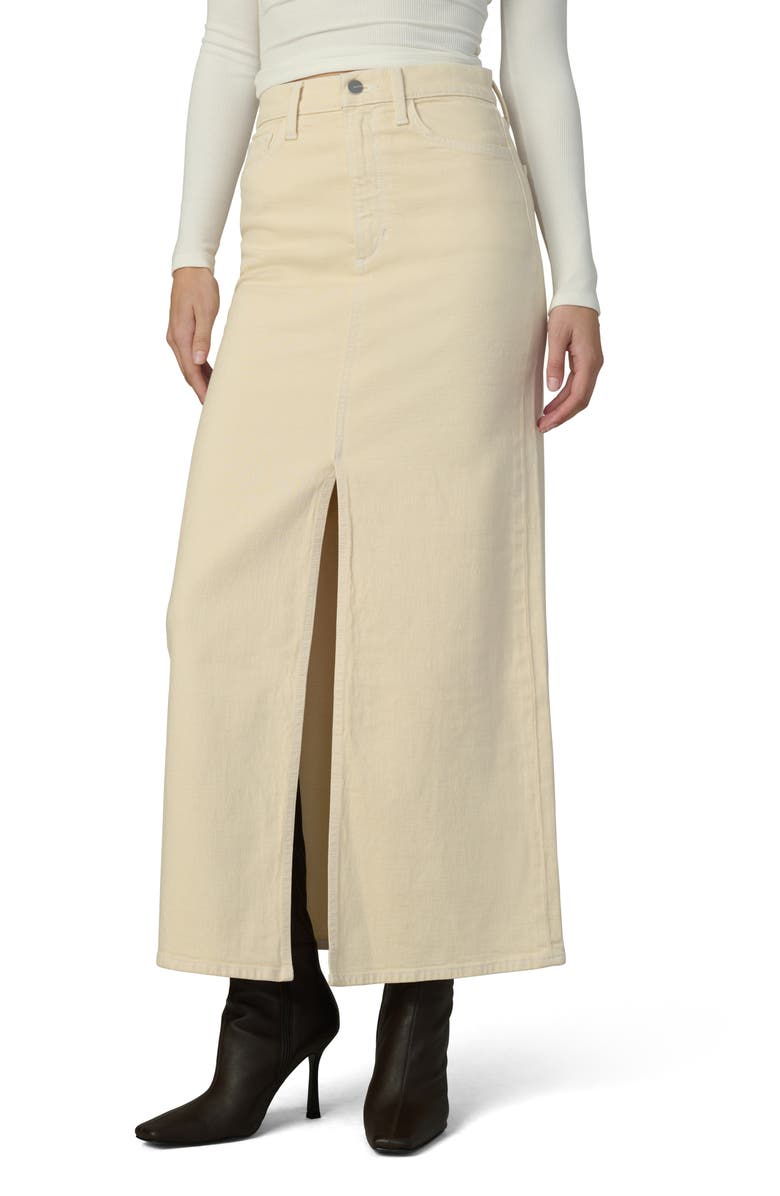 Joe's The Martine Denim Maxi Skirt, Main, color, Creme Brulee