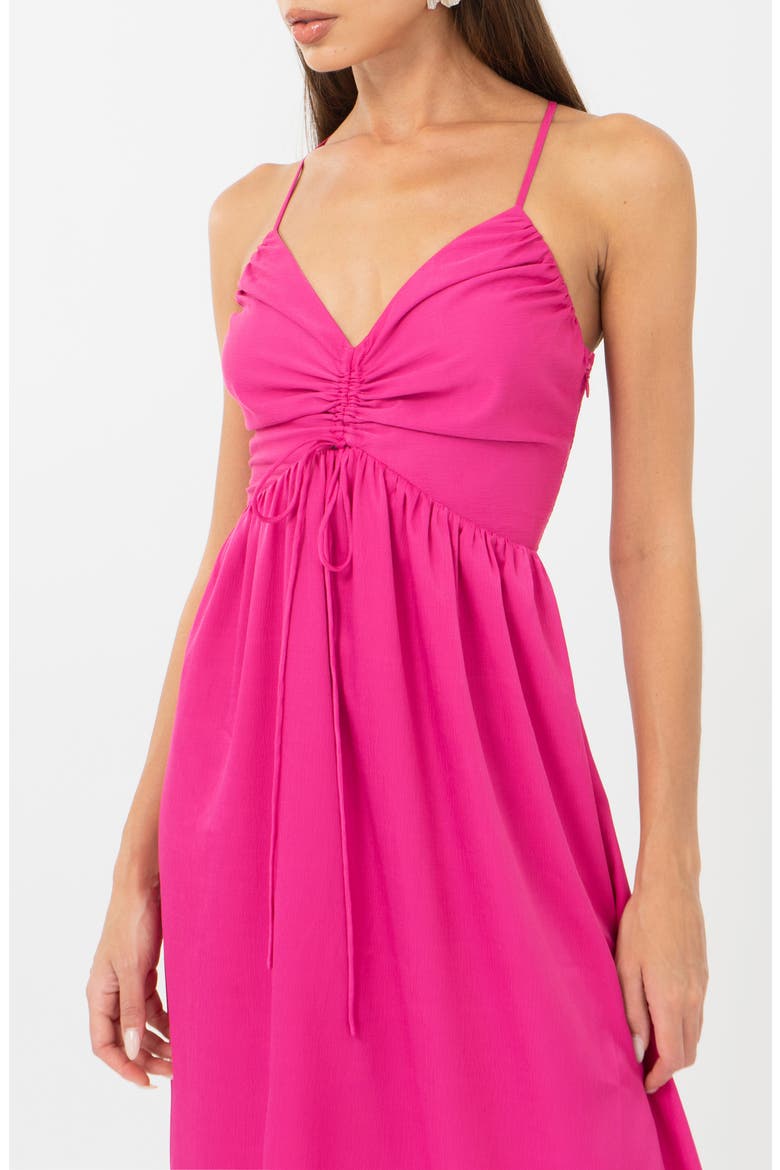 Elyse Ruched Midi Dress, Alternate, color, CABARET PINK
