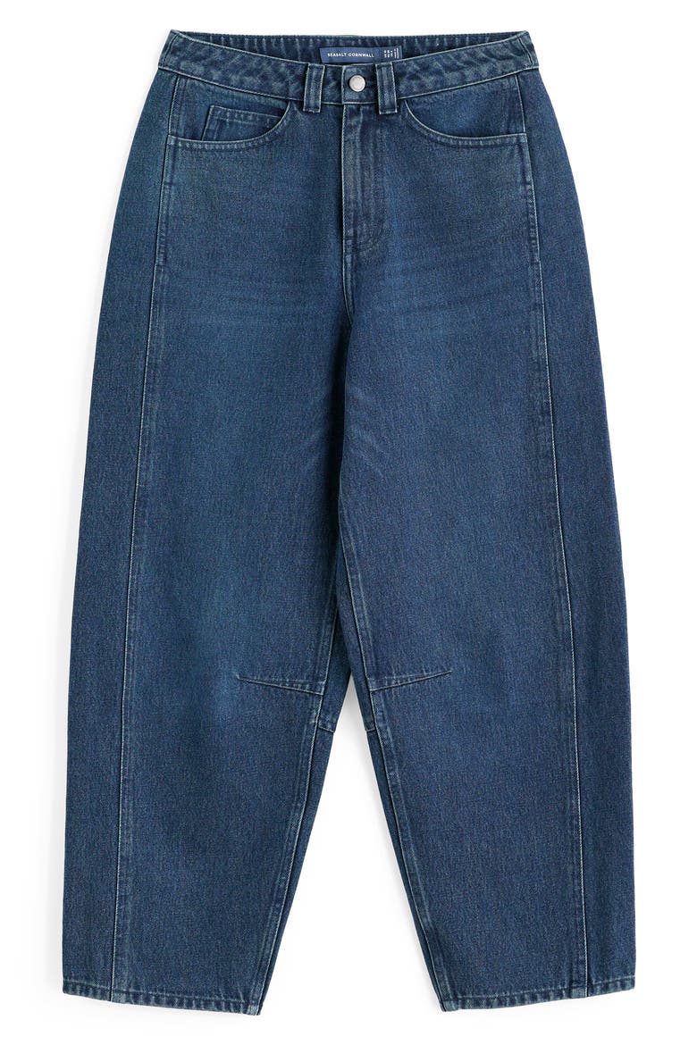 Boatyard High Waist Ankle Barrel Leg Jeans, Alternate, color, MID WASH