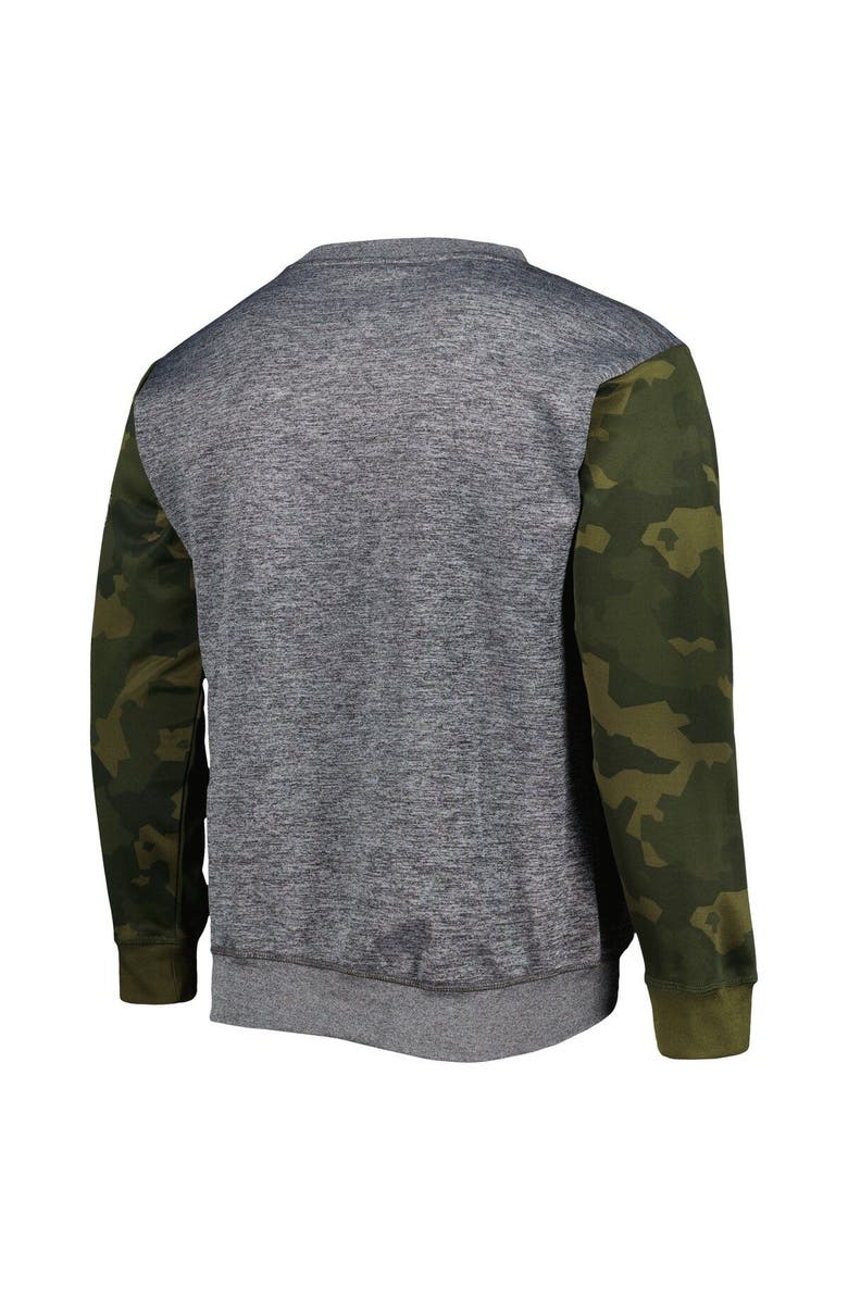 FANATICS Men's Fanatics Branded Heather Charcoal Los Angeles Lakers Camo Stitched Sweatshirt, Alternate, color, Heather Charcoal