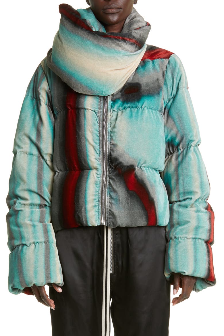 Funnel Neck Down Fill Puffer Jacket, Main, color, TEAL RED
