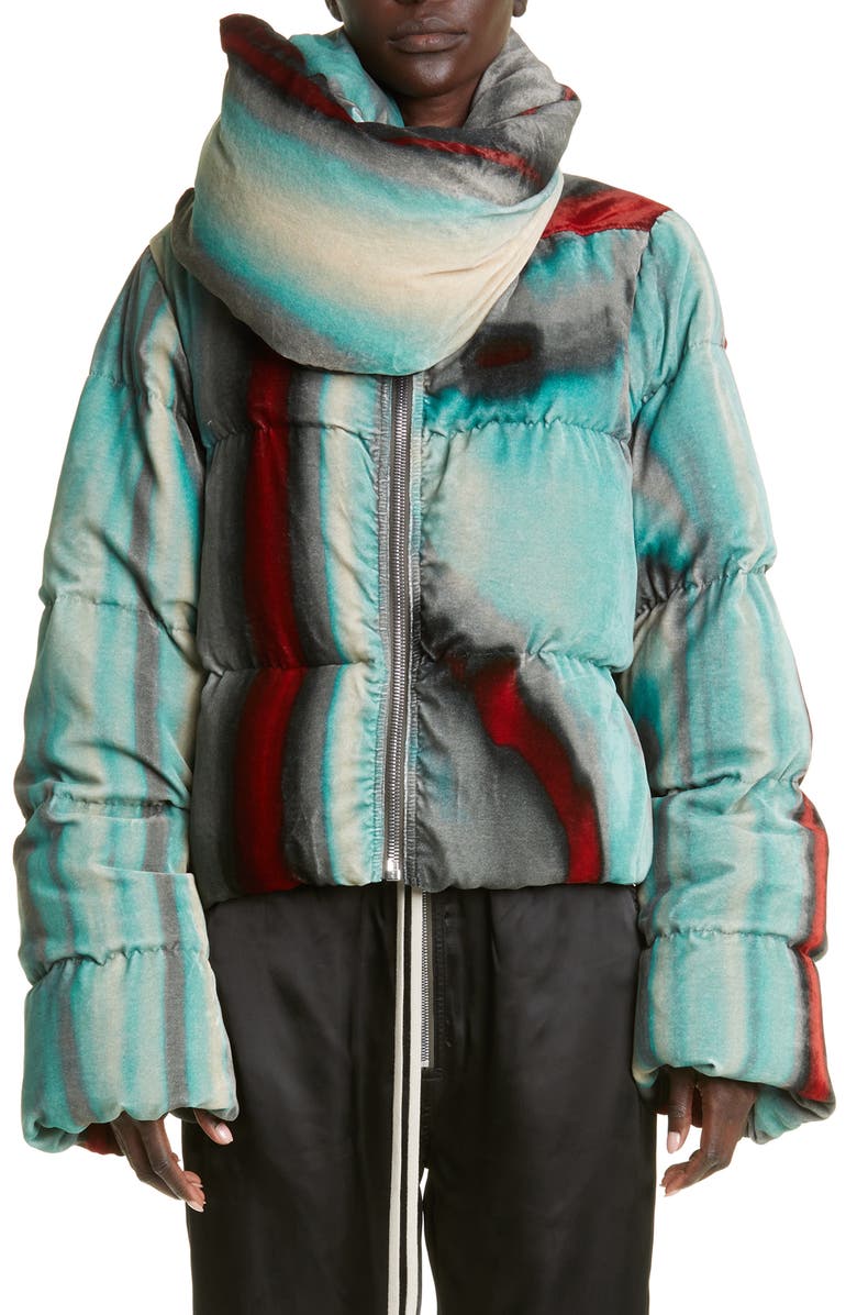 Rick Owens Funnel Neck Down Fill Puffer Jacket, Main, color, 