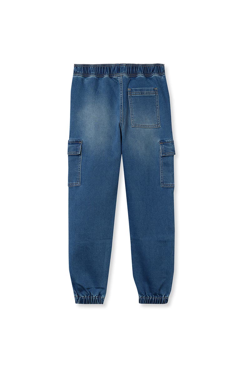 Boys Iron Knee Knit Denim Jogger, Alternate, color, Medium Wash
