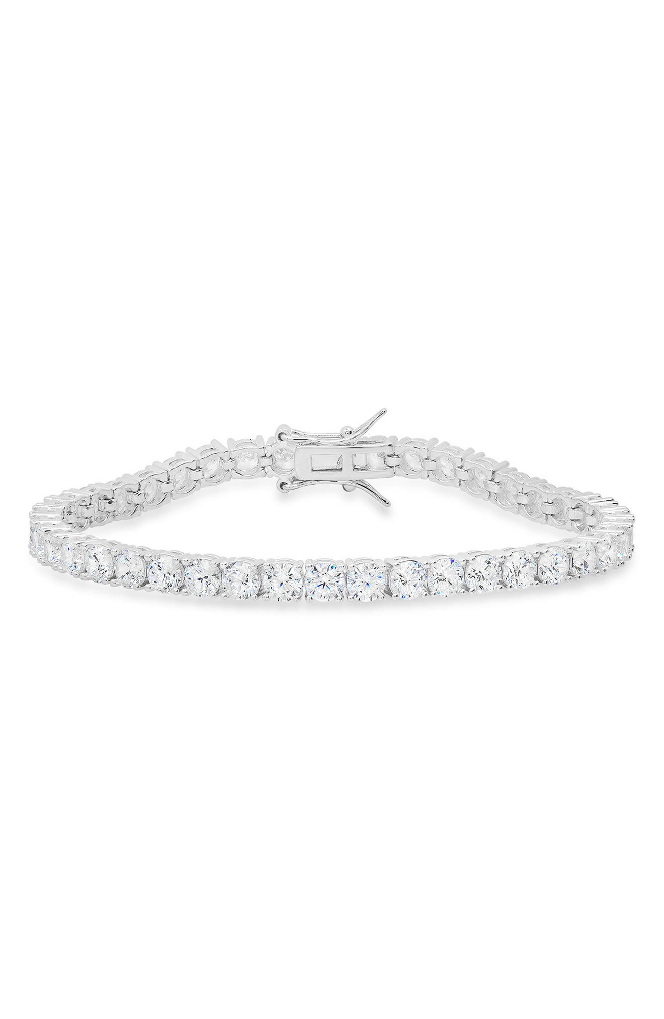 Queen Jewels Sterling Silver Round Cut Cubic Zirconia Tennis Bracelet