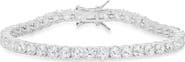 Queen Jewels Sterling Silver Round Cut Cubic Zirconia Tennis Bracelet
