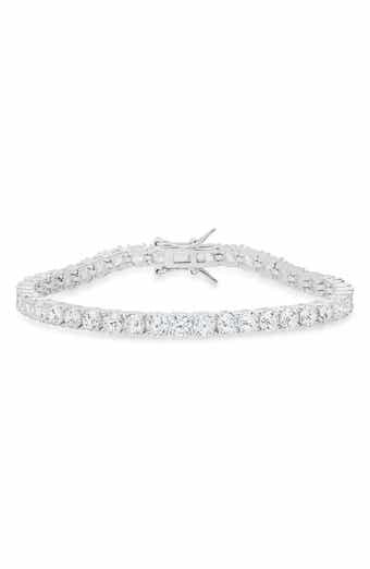 Queen Jewels Sterling Silver Round Cut Cubic Zirconia Tennis Bracelet