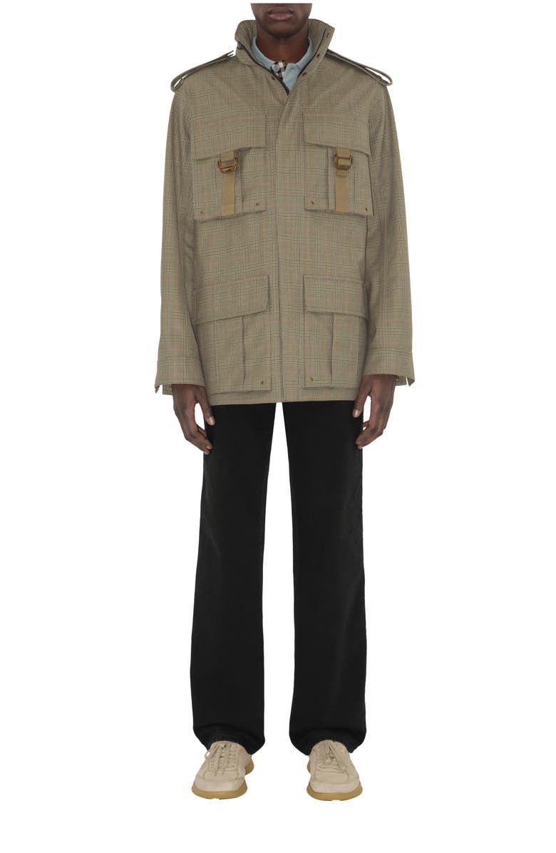 Burberry Bonded Wool Field Jacket, Main, color, Loch/Bliss