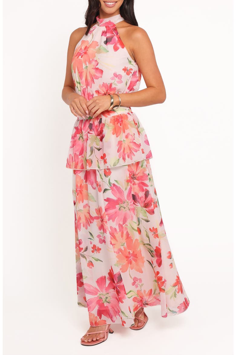Martha Floral Tiered Maxi Dress, Alternate, color, ORANGE FLORAL