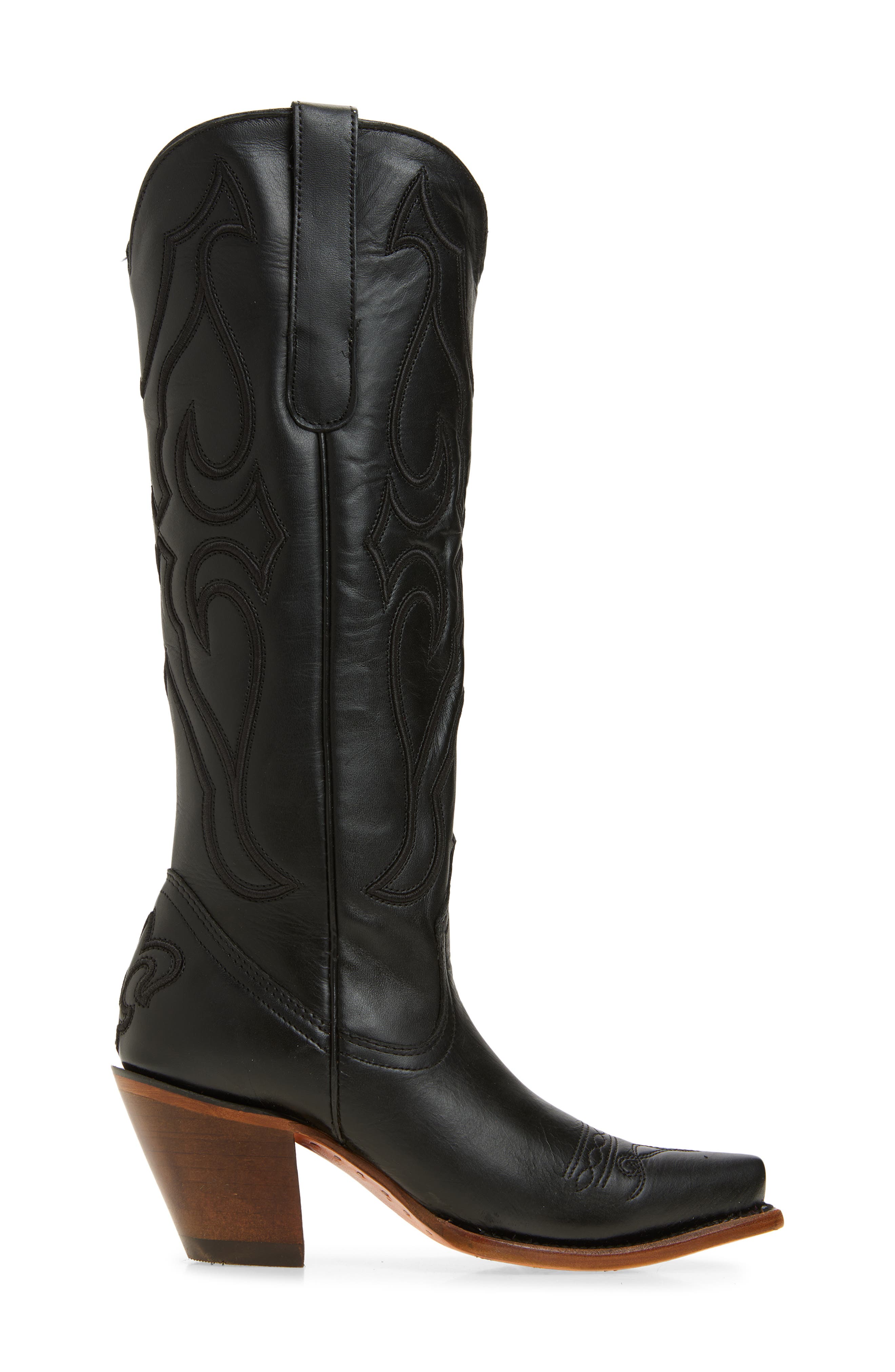 CORRAL Knee High Western Boot, Alternate, color, Black