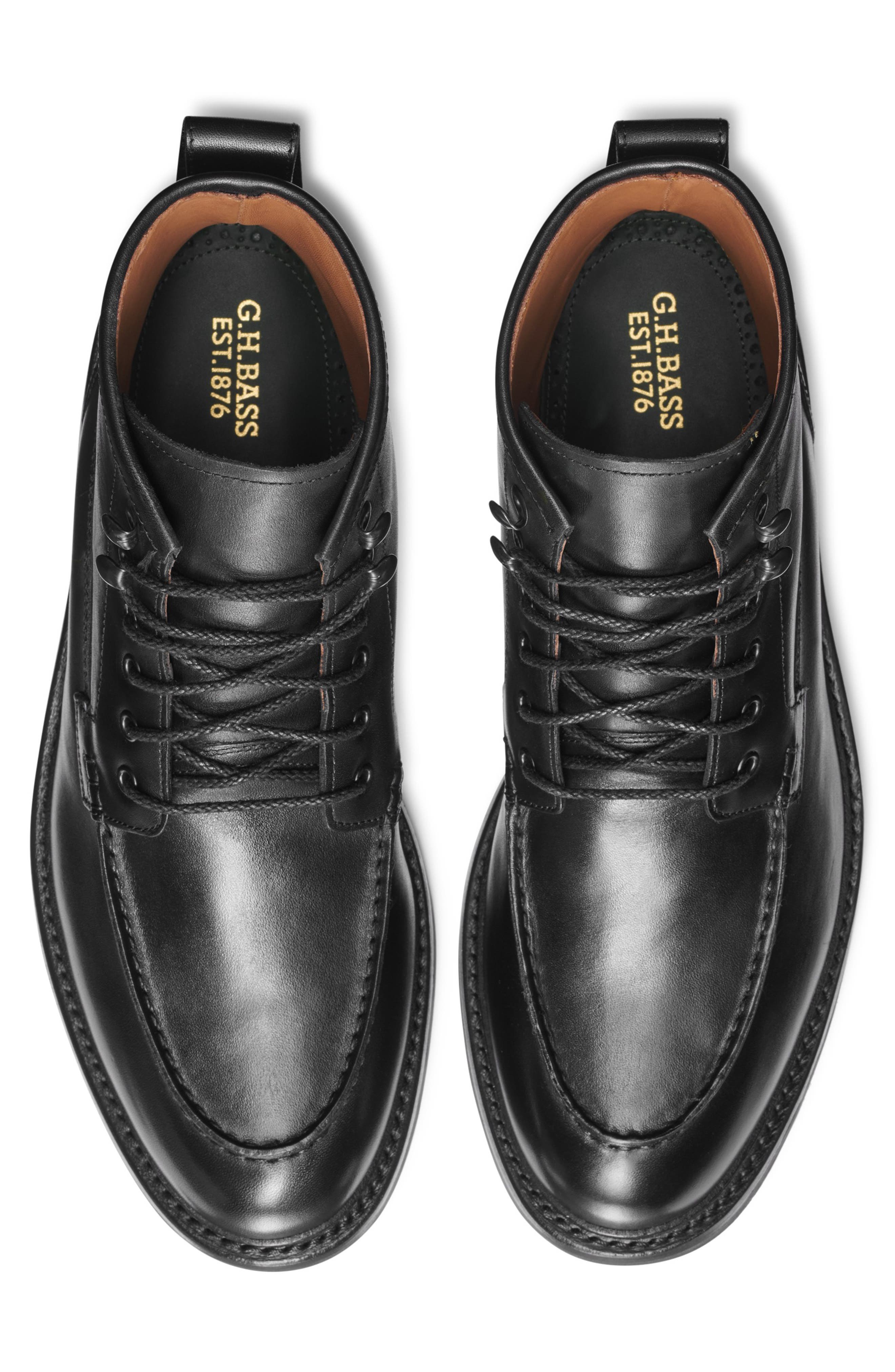 G.H.BASS Chase Moc Toe Boot, Alternate, color, Black