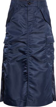 Sacai Nylon Twill Midi Skirt