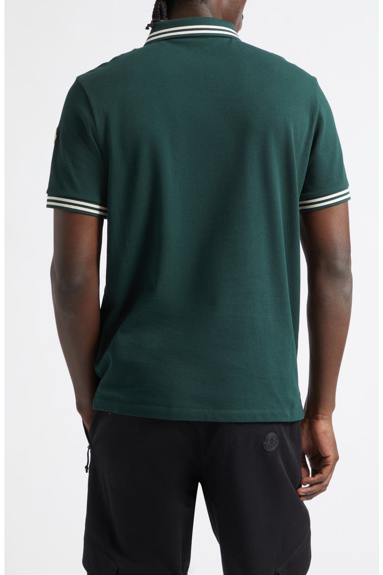 Tipped Cotton Piqué Polo, Alternate, color, PINE GROVE