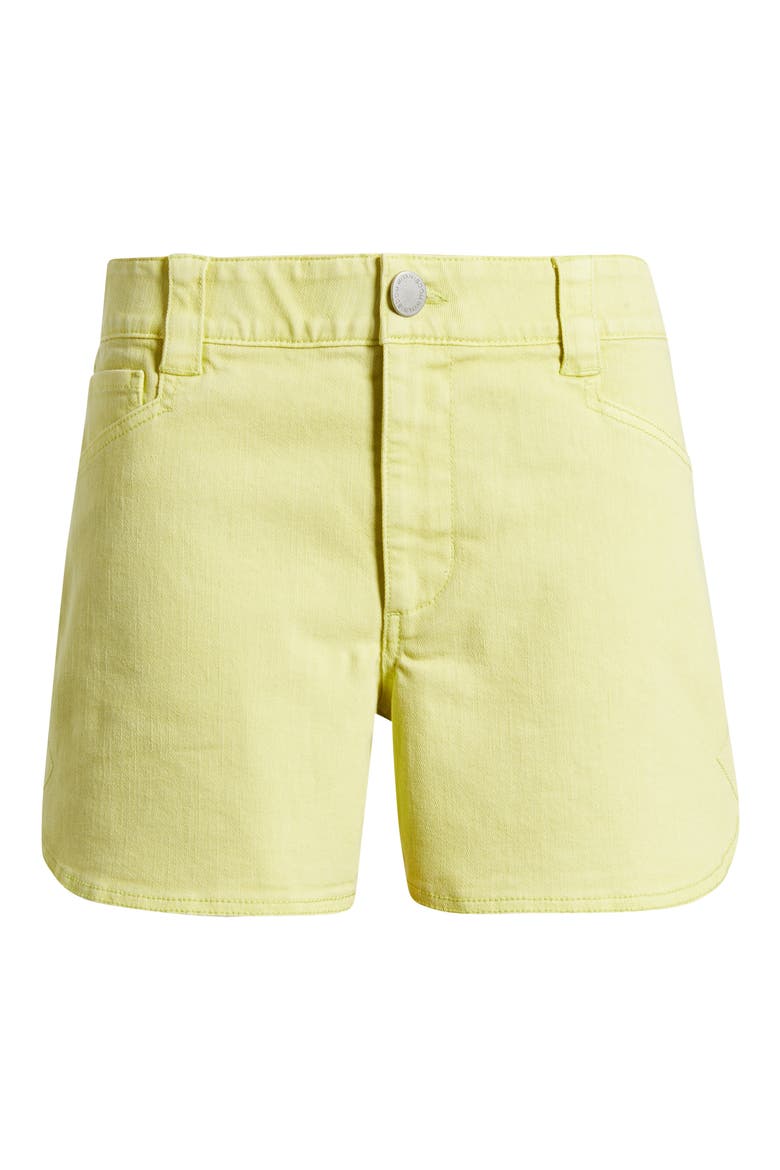 Skyrise Dolphin Hem Denim Shorts, Alternate, color, LM-LIME