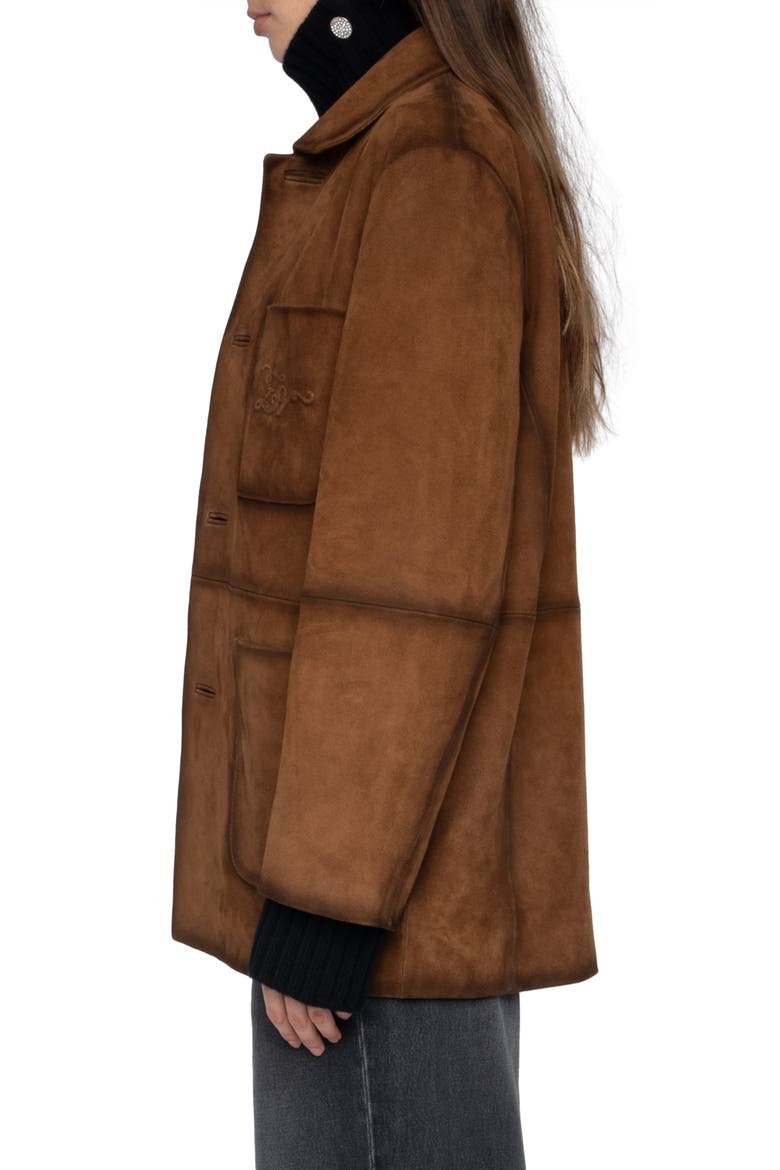 Venezia Suede Jacket, Alternate, color, COGNAC
