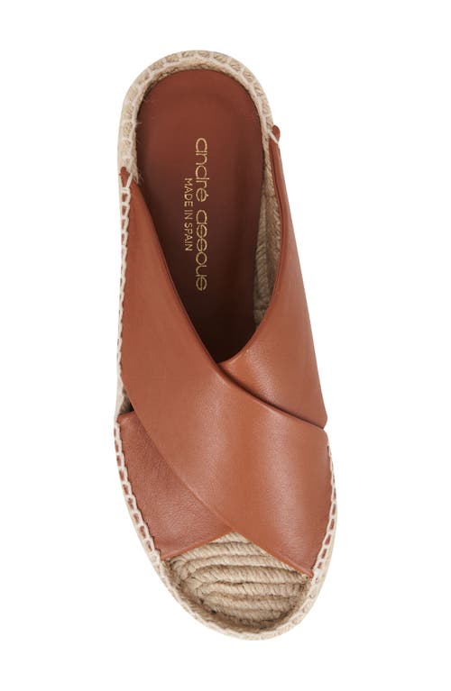 Andre Assous Estelle Espadrille Platform Slide Sandal In Cognac