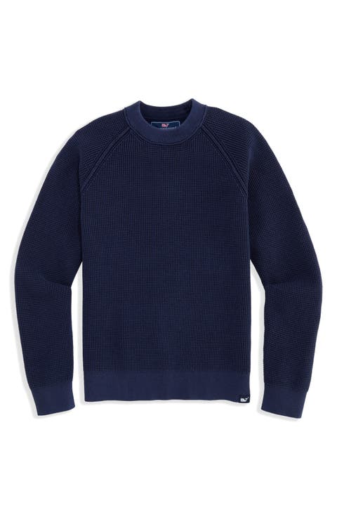 Kids' Raglan Sleeve Cotton Waffle Sweater (Toddler, Little Kid & Big Kid)