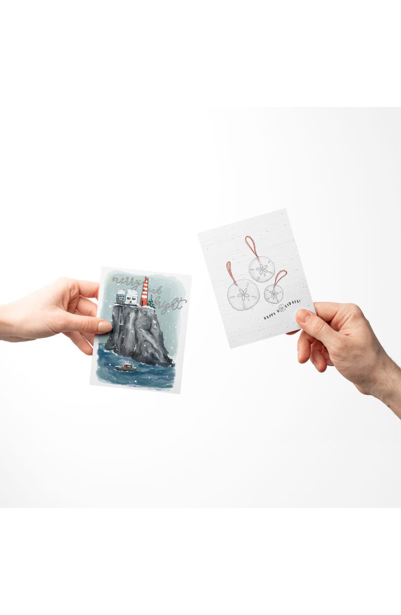 Ramus & Co Sand Dollar, Merry Christmas Nautical Flag, Merry and Bright Winter/Holiday/Christmas Greeting Card Pack Sets, Alternate, color, Multi-Pack