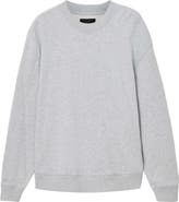 AllSaints Milo Oversize Cotton Fleece Crewneck Sweatshirt