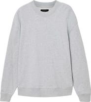 AllSaints Milo Oversize Cotton Fleece Crewneck Sweatshirt