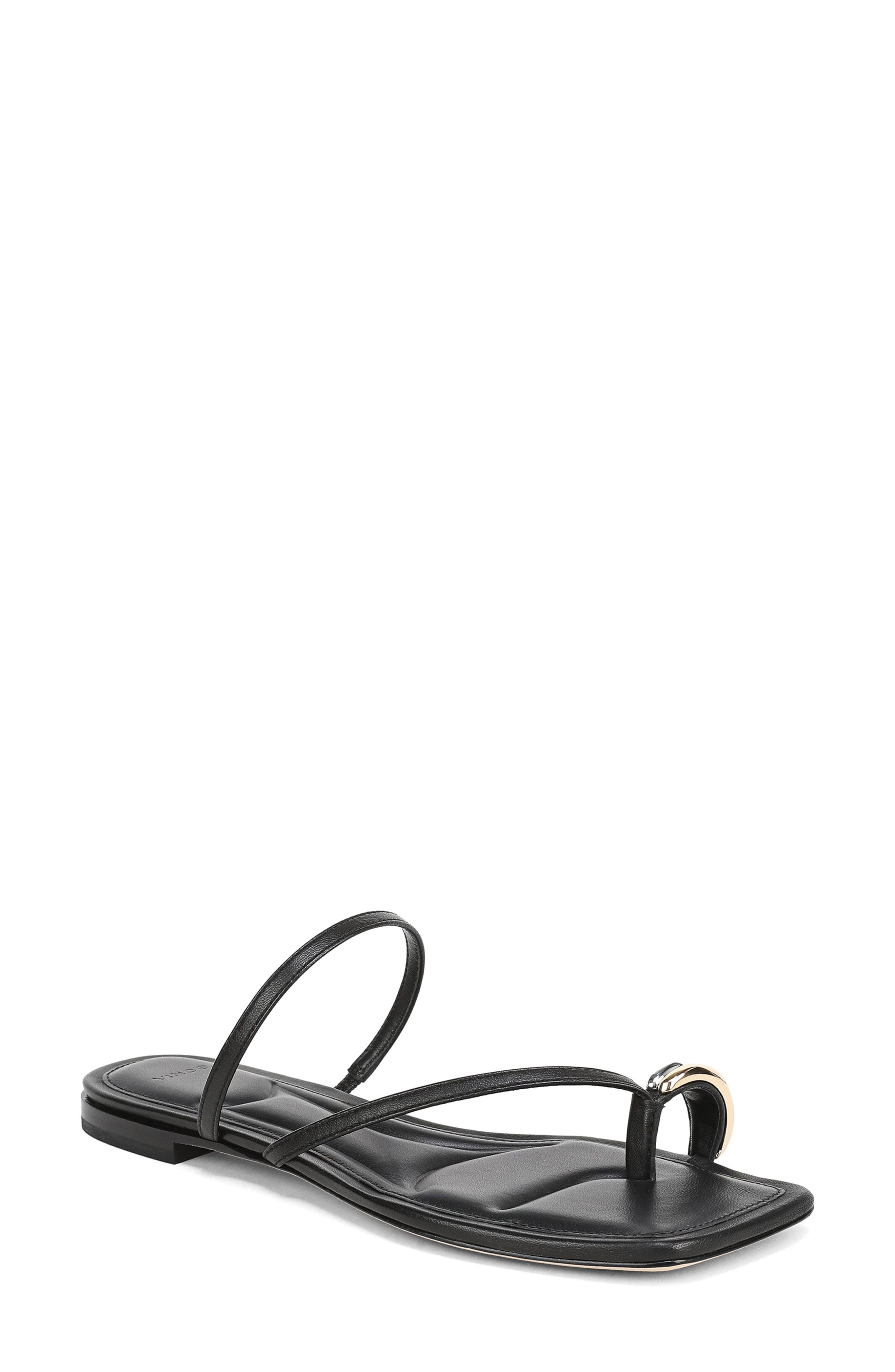 Vince Polli Toe Loop Sandal, Main, color, Black